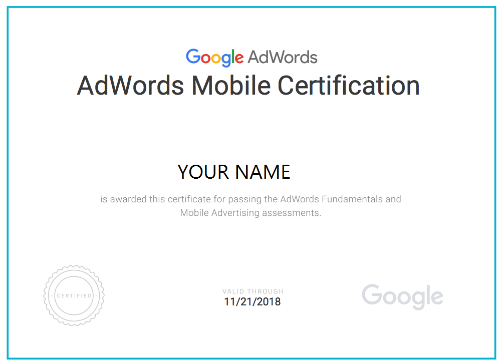 Google Adwords Certification