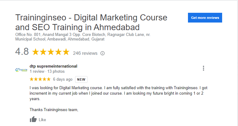 Hiren Thakkar's Google Review