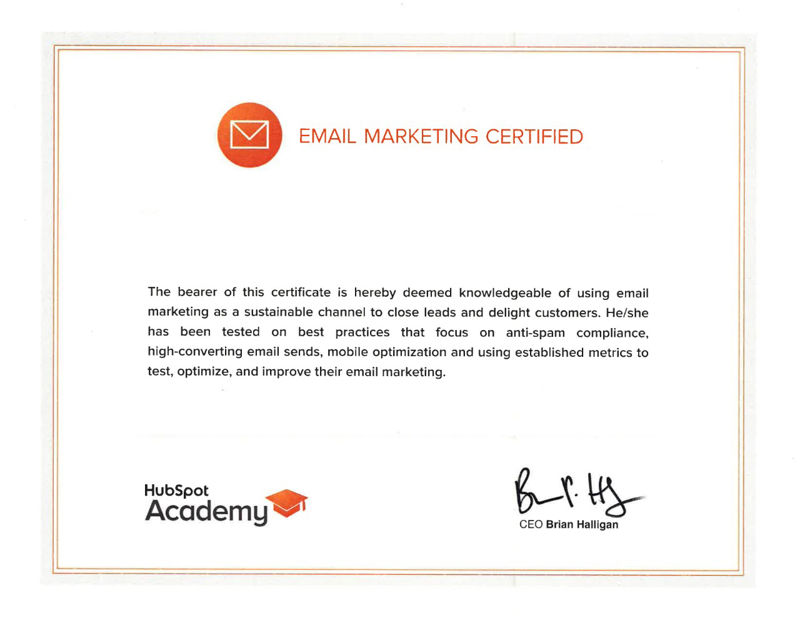 Email Marketing Certificate